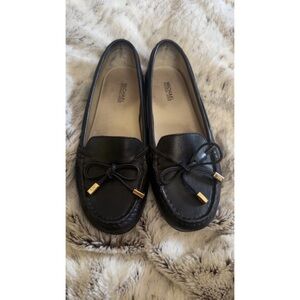 Michael Kors Black Leather Loafers for Women